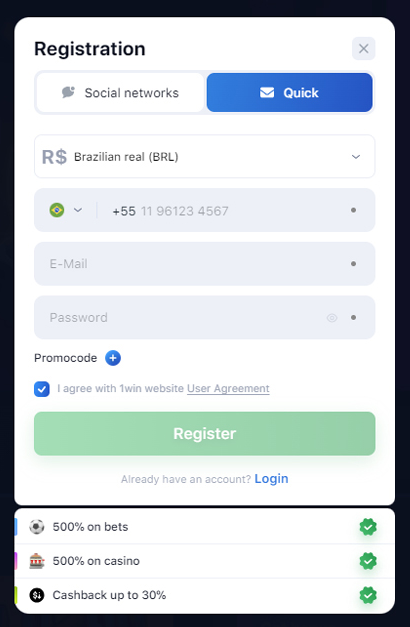 1win crazy time registro